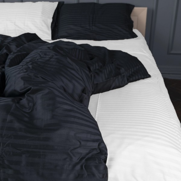 Фото - Комплект постельного белья MirSon Satin Stripe 30-0021 +30-0001 Atanelly 220х240 см King Size (2200005267486)