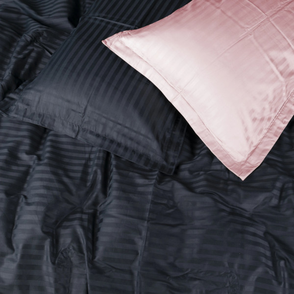 Фото - Комплект постільної білизни MirSon Satin Stripe 30-0021 +30-0007 Esandiora 220х240 см King Size (2200005267684)