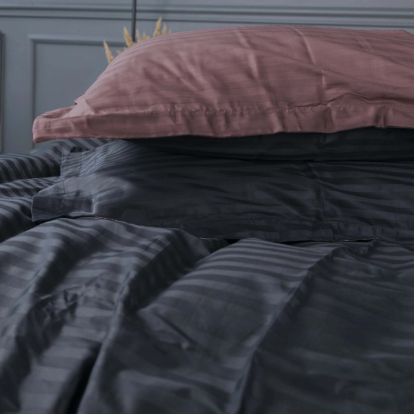 Фото - Комплект постільної білизни MirSon Satin Stripe 30-0021 +30-0008 Dorimel 143х210 см (2200005267912)