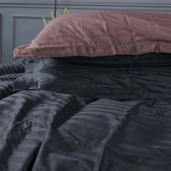 Фото - Комплект постельного белья MirSon Satin Stripe 30-0021 +30-0008 Dorimel 200х220 см (2200005267905)