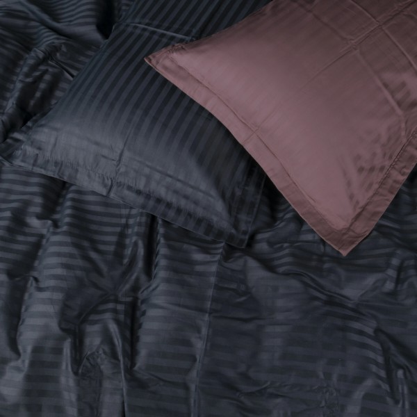 Фото - Комплект постельного белья MirSon Satin Stripe 30-0021 +30-0008 Dorimel 220х240 см King Size (2200005267882)