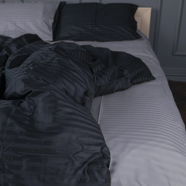 Фото - Комплект постільної білизни MirSon Satin Stripe 30-0021 +30-0012 Yamindi 220х240 см King Size (2200005268087)