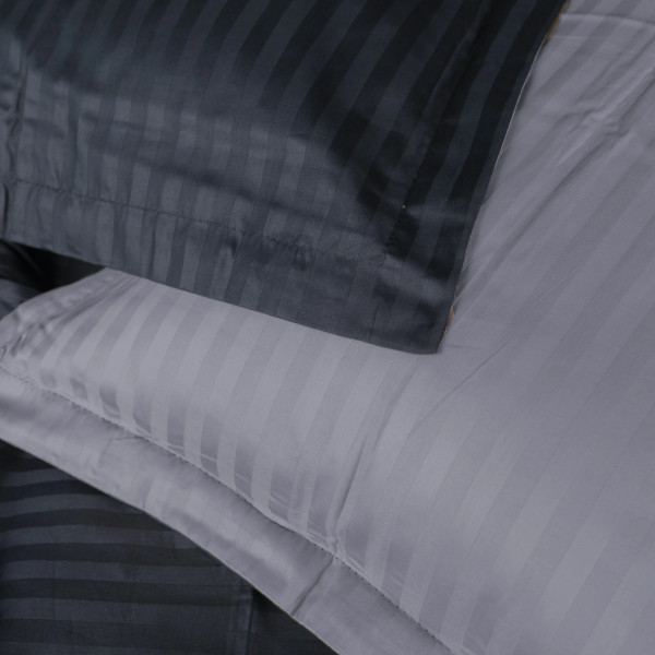 Фото - Комплект постільної білизни MirSon Satin Stripe 30-0021 +30-0012 Yamindi 220х240 см King Size (2200005268087)