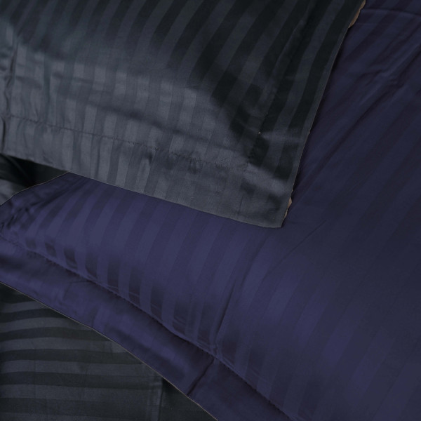Фото - Комплект постельного белья MirSon Satin Stripe 30-0021 +30-0020 Likana 200х220 см (2200005268308)