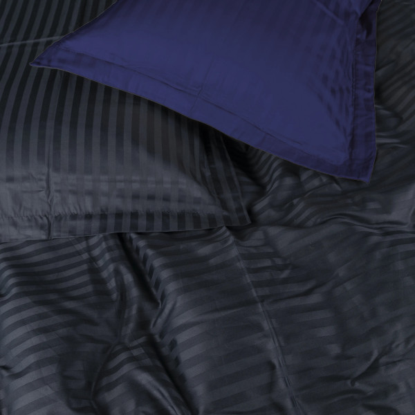 Фото - Комплект постільної білизни MirSon Satin Stripe 30-0021 +30-0020 Likana 220х240 см King Size (2200005268285)