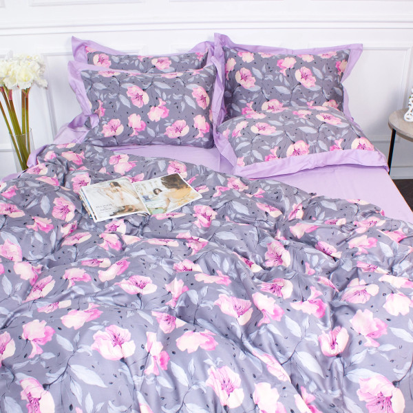 Фото - Комплект постельного белья MirSon Satin print Elit Aster 220х240 см (2200005393833)