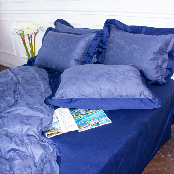 Фото - Комплект постільної білизни MirSon Satin Жаккард Raging sea 220х240 см (2200005395936)