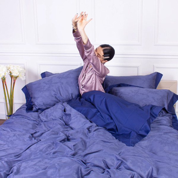 Фото - Комплект постільної білизни MirSon Satin Жаккард Raging sea 220х240 см (2200005395936)