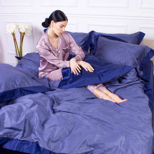 Фото - Комплект постільної білизни MirSon Satin Жаккард Raging sea 220х240 см (2200005395936)