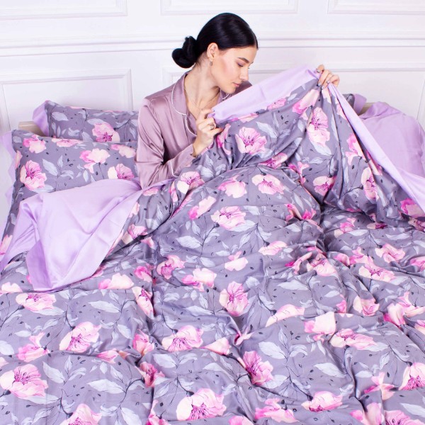 Фото - Комплект постільної білизни MirSon Satin print Elit Aster 143х210 (2200005611715)
