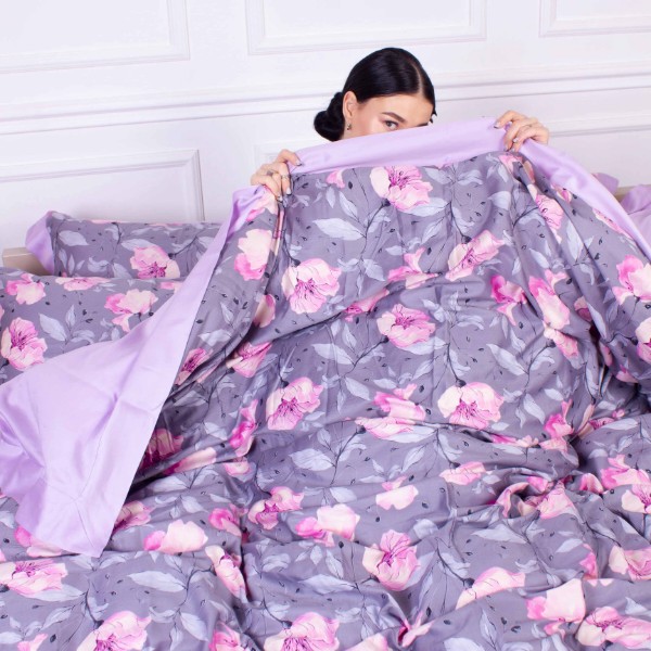 Фото - Комплект постільної білизни MirSon Satin print Elit Aster 143х210 (2200005611715)