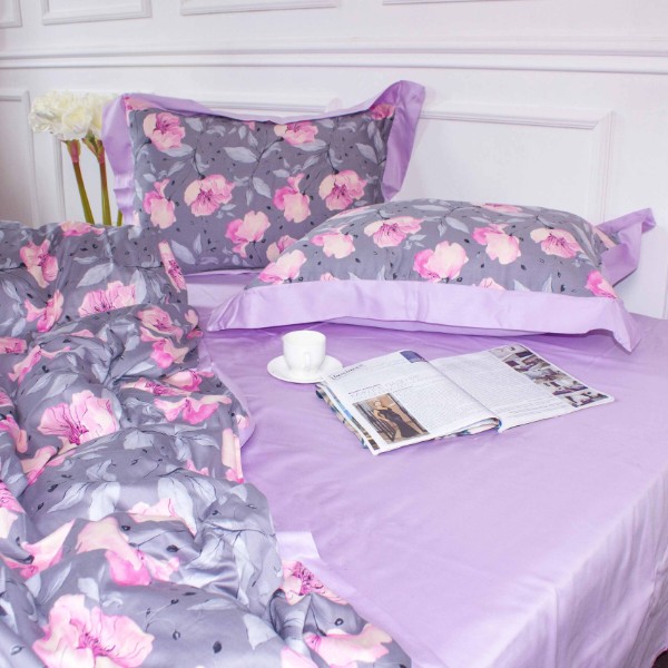 Фото - Комплект постільної білизни MirSon Satin print Elit Aster 143х210 (2200005611715)