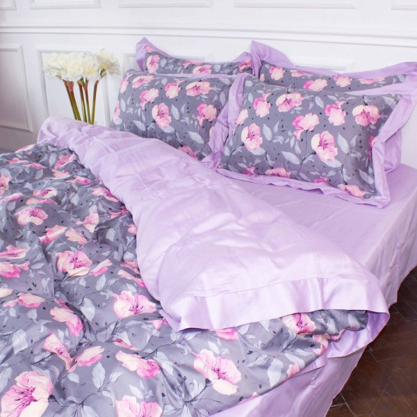 Фото - Комплект постільної білизни MirSon Satin print Elit Aster 143х210 (2200005611715)