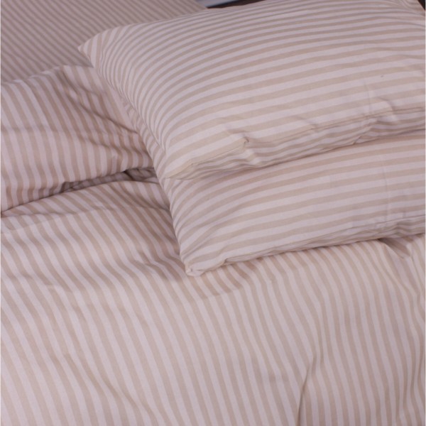 Фото - Комплект постельного белья MirSon 2х143х210 Ranforce Elite 17-0602 Stripe Creamy Ранфорс (2200008050627)
