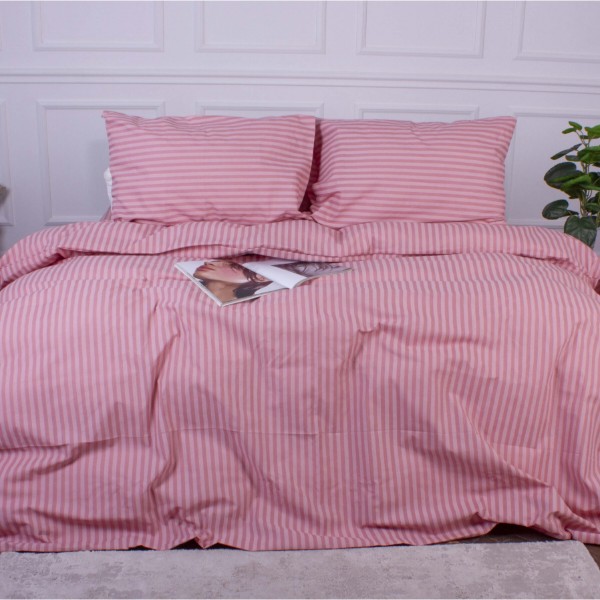 Фото - Комплект постельного белья MirSon 175x210 см 17-0607 Stripe Pink Бязь (2200008054106)