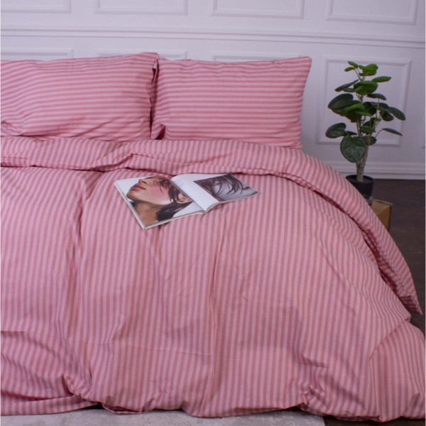 Фото - Комплект постельного белья MirSon 175x210 см 17-0607 Stripe Pink Бязь (2200008054106)