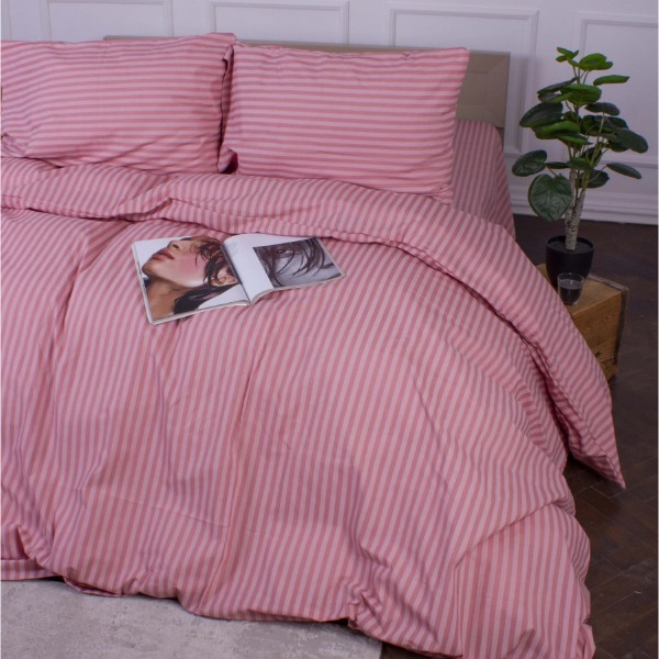Фото - Комплект постельного белья MirSon 175x210 см 17-0607 Stripe Pink Бязь (2200008054106)