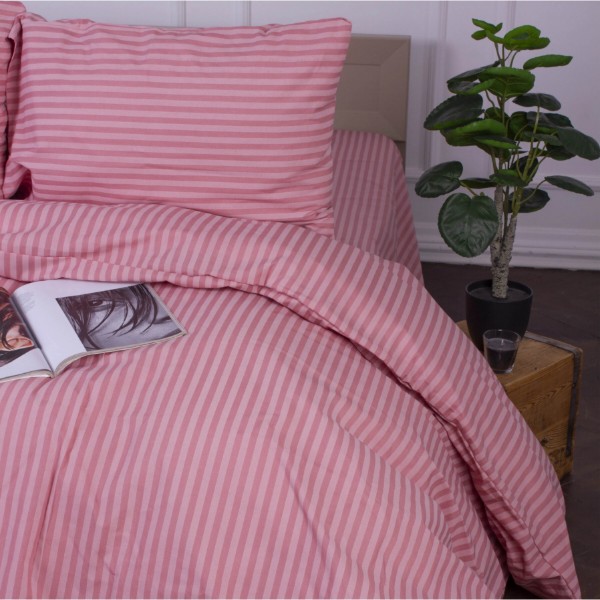 Фото - Комплект постельного белья MirSon 175x210 см 17-0607 Stripe Pink Бязь (2200008054106)