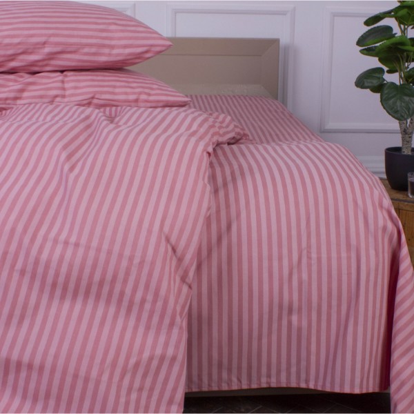 Фото - Комплект постельного белья MirSon 175x210 см 17-0607 Stripe Pink Бязь (2200008054106)
