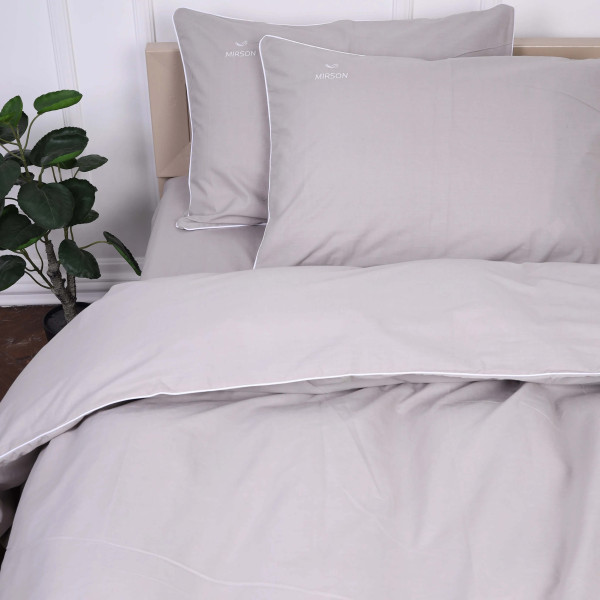 Фото - Комплект постільної білизни MirSon Ranforce Elite Corner 16-5703 "Light Gray" 143х210 см (2200008400774)