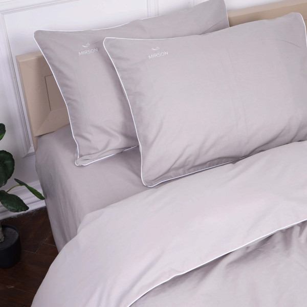 Фото - Комплект постільної білизни MirSon Ranforce Elite Corner 16-5703 "Light Gray" 143х210 см (2200008400774)