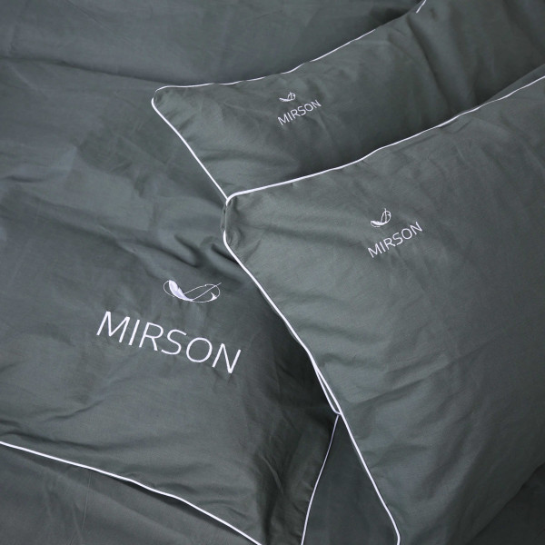 Фото - Комплект постельного белья MirSon Ranforce Elite Corner 16-7000 "Green Grey" 143х210 см (2200008401269)