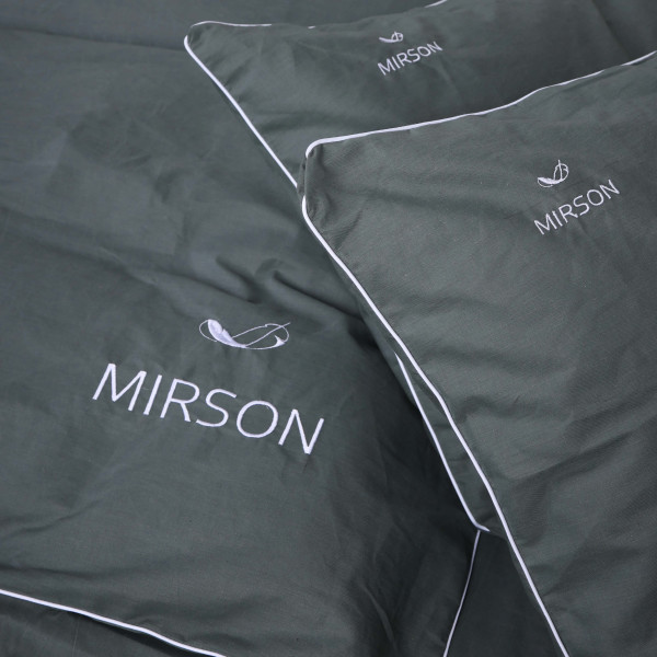 Фото - Комплект постельного белья MirSon Ranforce Elite Corner 16-7000 "Green Grey" 143х210 см (2200008401269)