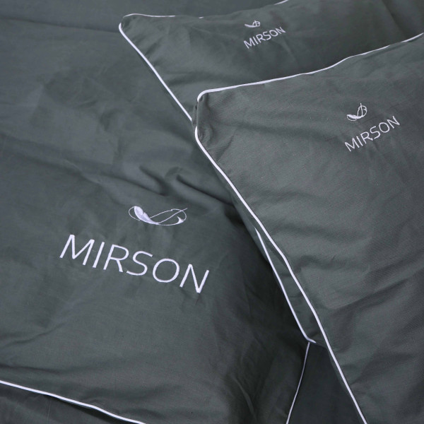 Фото - Комплект постільної білизни MirSon Ranforce Elite Corner 16-7000 "Green Grey" 220х240 см (2200008401313)