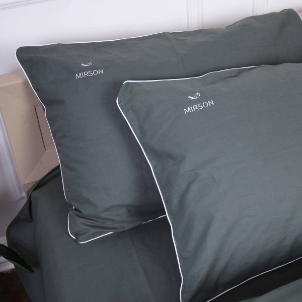 Фото - Комплект постільної білизни MirSon Ranforce Elite Corner 16-7000 "Green Grey" 220х240 см (2200008401313)