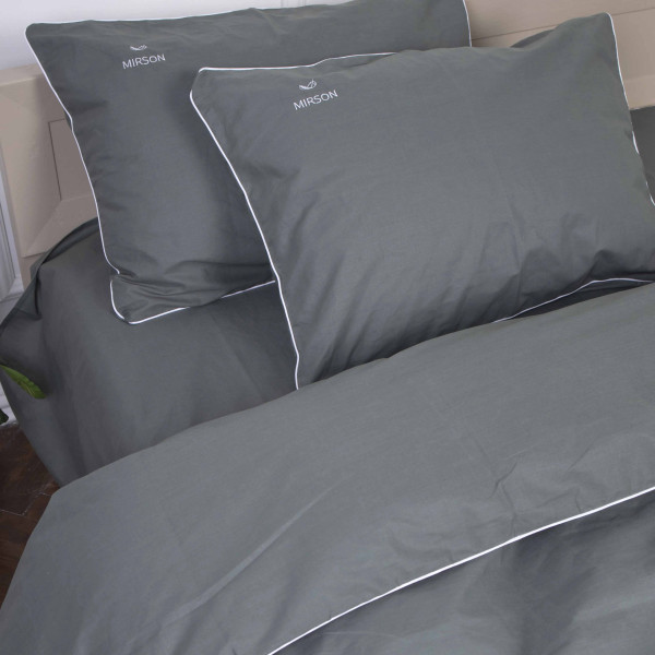 Фото - Комплект постільної білизни MirSon Ranforce Elite Corner 16-7000 "Green Grey" 220х240 см (2200008401313)