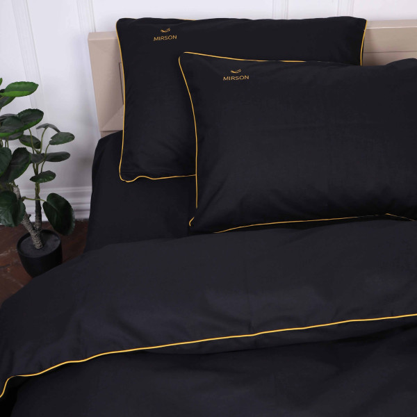 Фото - Комплект постільної білизни MirSon Ranforce Elite Corner 16-9000 "Black Stone" 143х210 см (2200008401337)