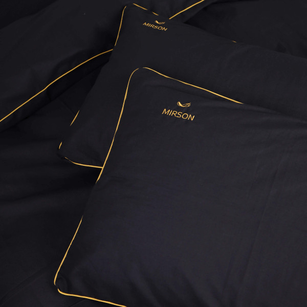 Фото - Комплект постільної білизни MirSon Ranforce Elite Corner 16-9000 "Black Stone" 143х210 см (2200008401337)