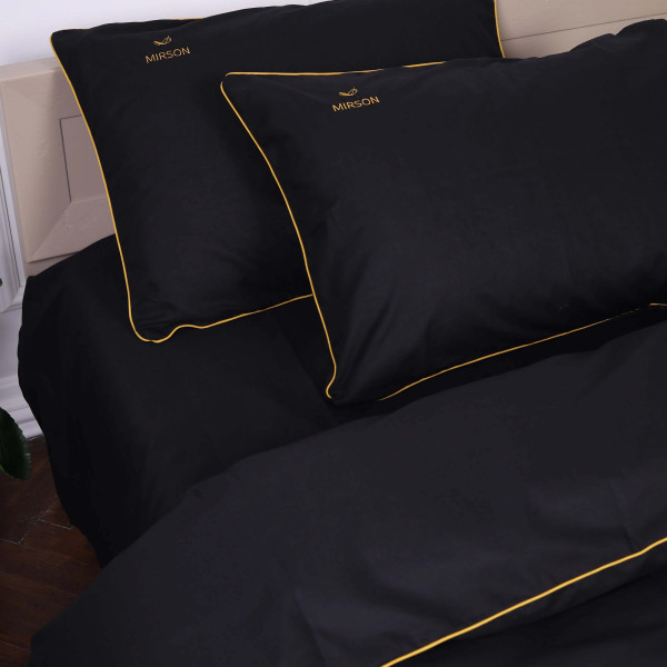 Фото - Комплект постільної білизни MirSon Ranforce Elite Corner 16-9000 "Black Stone" 143х210 см (2200008401337)