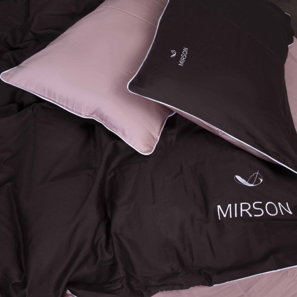 Фото - Комплект постільної білизни MirSon 0165 + 0211 Cappuccino Corner Сатин (2200008712204)