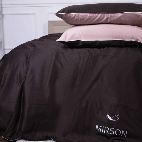 Фото - Комплект постільної білизни MirSon 0165 + 0211 Cappuccino Corner Сатин (2200008712204)