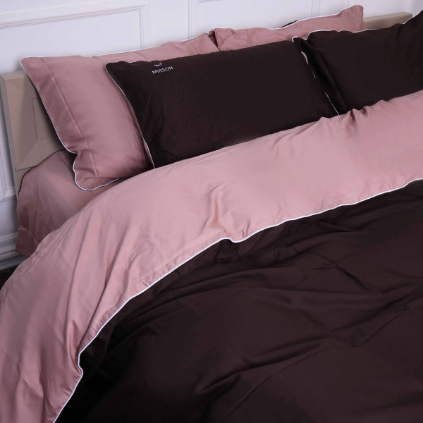 Фото - Комплект постельного белья MirSon 0165 + 0211 Cappuccino Corner Сатин (2200008712280)