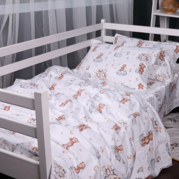 Фото - Комплект постельного белья MirSon King Size 220x240 см 010 Teddy ballons Фланель (2200009654107)