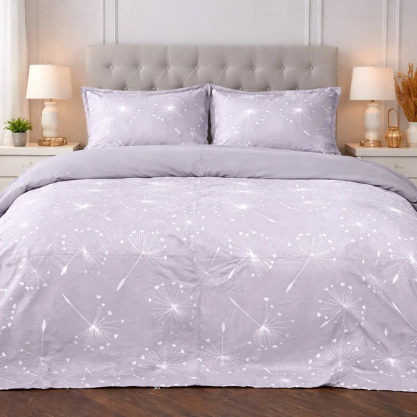 Фото - Комплект постільної білизни дитячий MirSon 110х140 см 00-3 Grey Dandelions Поплін (2200009701498)