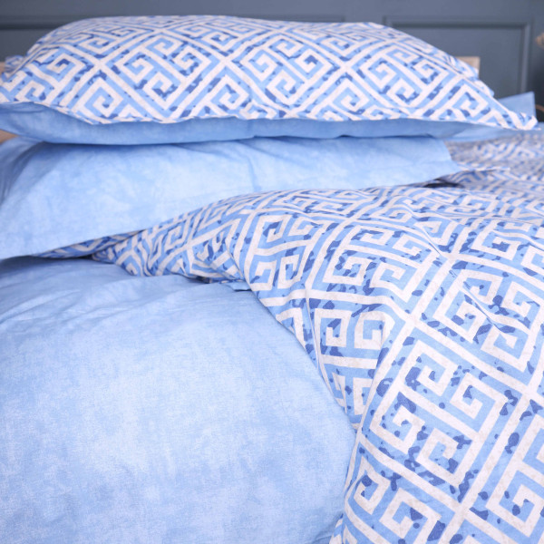 Фото - Комплект постільної білизни дитячий MirSon 110х140 см 00-5 Geometry Blue Поплін (2200009704024)