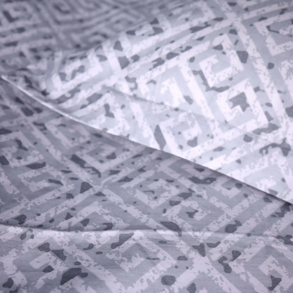 Фото - Комплект постільної білизни MirSon 2x143x210 см 00-6 Geometry Grey Поплін (2200009705359)