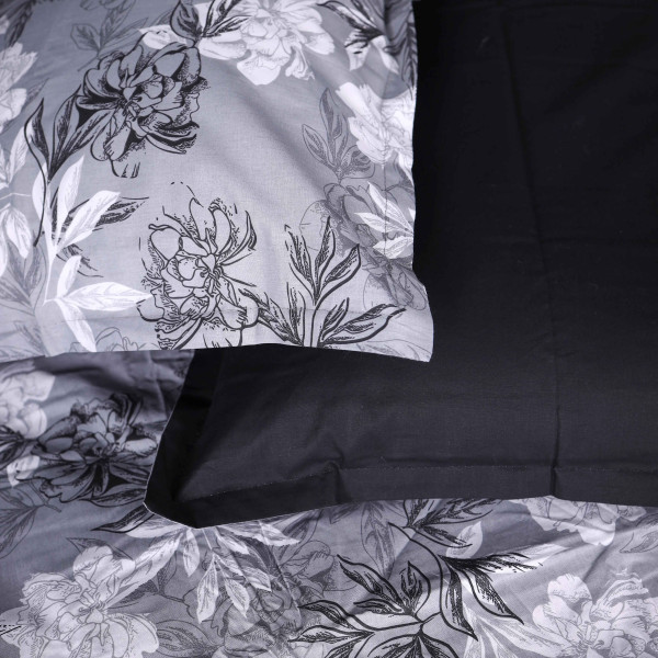 Фото - Комплект постельного белья детский MirSon 110х140 см 00-8 Black Flowers Поплин (2200009707827)