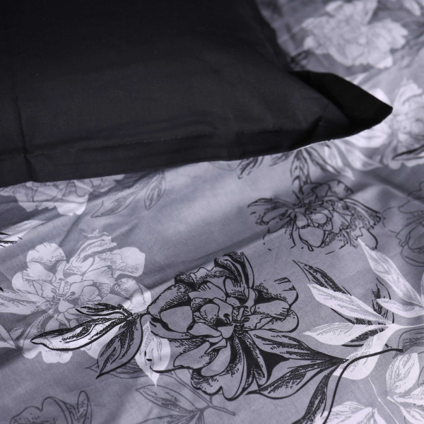 Фото - Комплект постельного белья детский MirSon 110х140 см 00-8 Black Flowers Поплин (2200009707827)