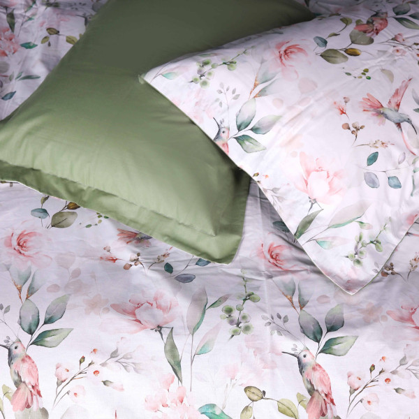 Фото - Комплект постільної білизни дитячий MirSon 110х140 см 00-9 Birds and Flowers Поплін (2200009709081)