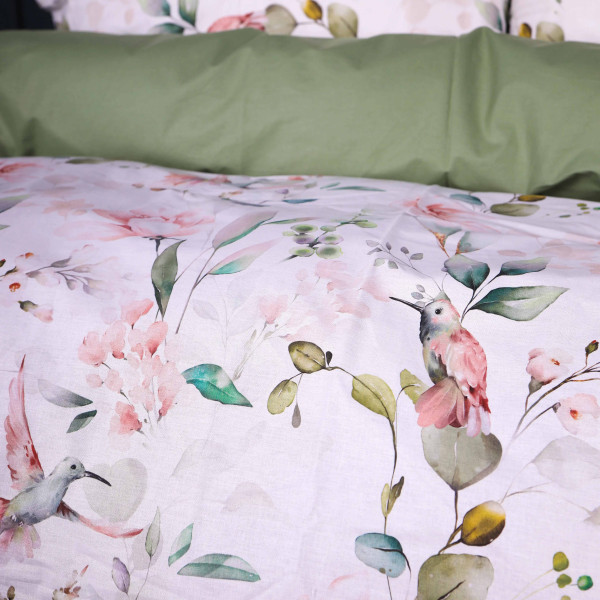 Фото - Комплект постільної білизни дитячий MirSon 110х140 см 00-9 Birds and Flowers Поплін (2200009709081)
