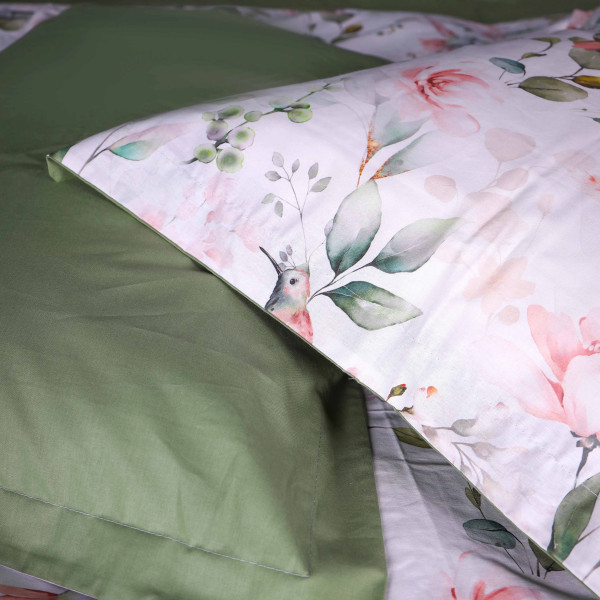 Фото - Комплект постільної білизни дитячий MirSon 110х140 см 00-9 Birds and Flowers Поплін (2200009709081)