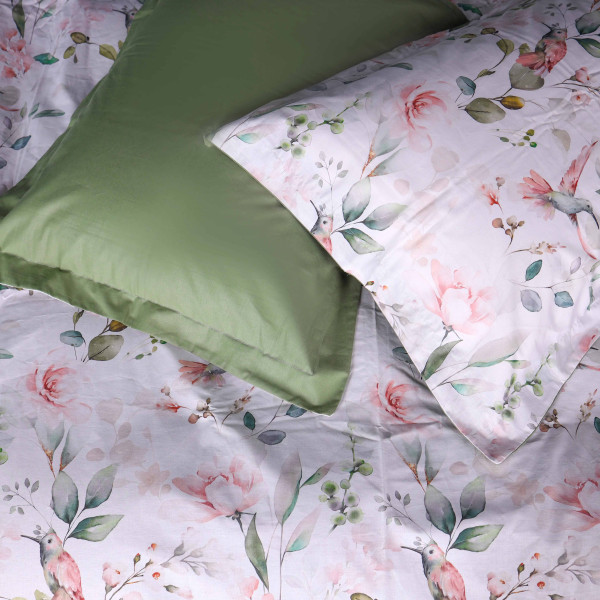 Фото - Комплект постільної білизни дитячий MirSon 110х140 см 00-9 Birds and Flowers Поплін (2200009709081)