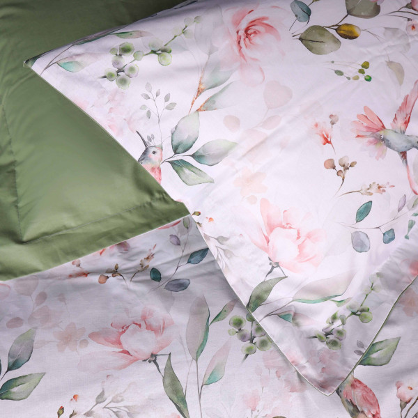 Фото - Комплект постільної білизни дитячий MirSon 110х140 см 00-9 Birds and Flowers Поплін (2200009709081)
