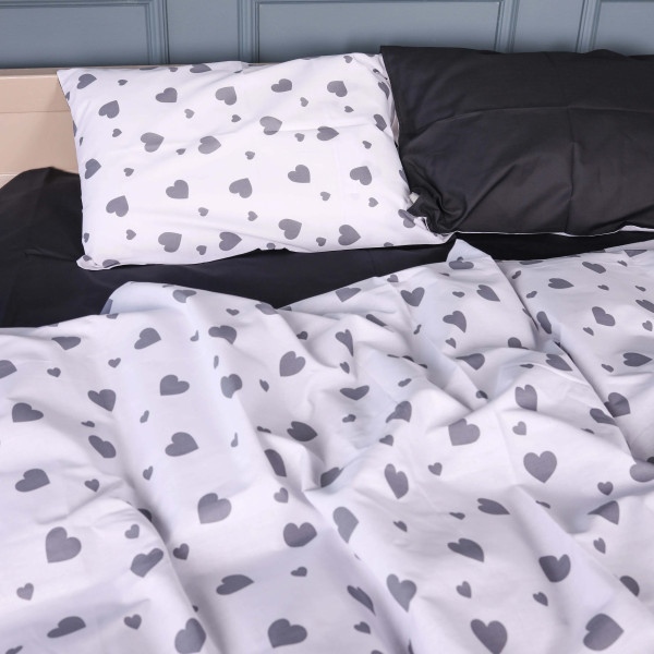 Фото - Комплект постільної білизни MirSon 143x210 см Kids Time Kids Time 17-0669 Black and White Love Бязь (2200010180855)