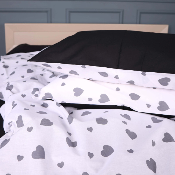 Фото - Комплект постільної білизни MirSon 143x210 см Kids Time Kids Time 17-0669 Black and White Love Бязь (2200010180855)