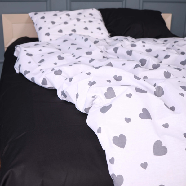 Фото - Комплект постільної білизни MirSon 143x210 см Kids Time Kids Time 17-0669 Black and White Love Бязь (2200010180855)